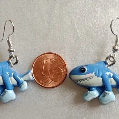 Boucles d'oreilles requin 